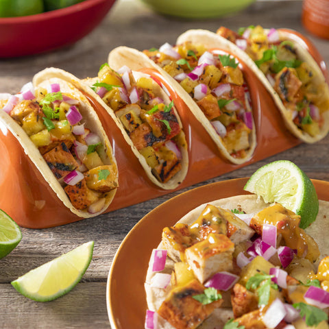Grilled Vegan Al Pastor Chicken Tacos - Spice Up Your Life